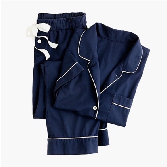 J. Crew Other - J. Crew vintage navy and white pajama set